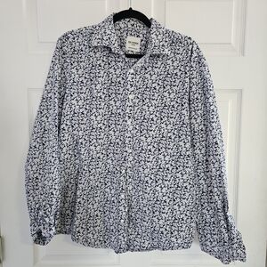 Ted Baker Men's Shirt with Navy and White Floral Design